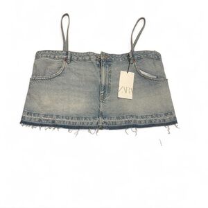 ZARA CROPPED JEAN TANK SIZE XL.